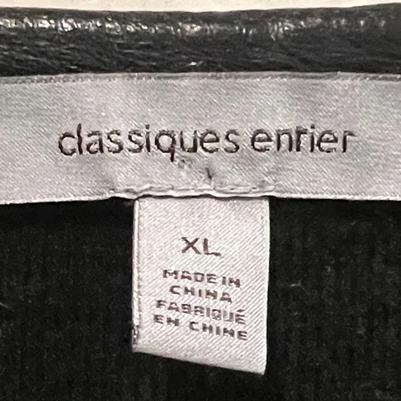 Classiques Entier Black XL Merino Wool zippered Cardigan